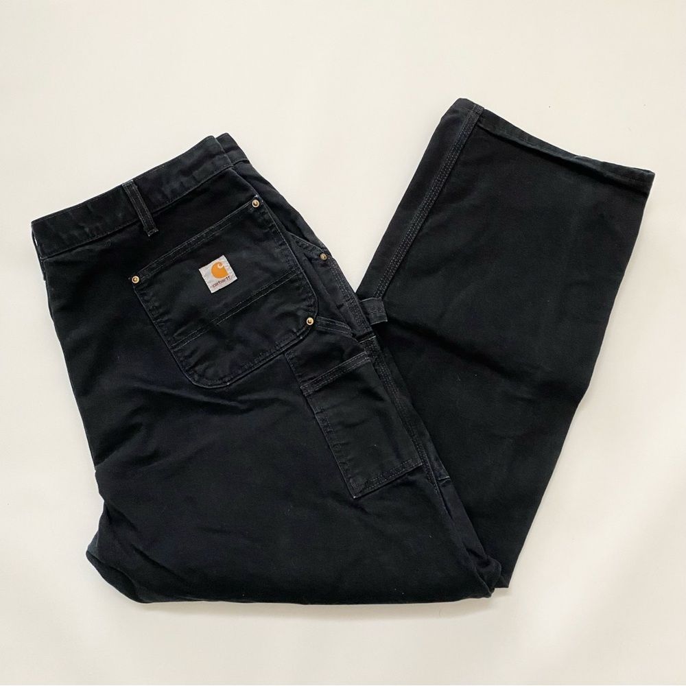 Carhartt USA Denim Double Knees Black Utility Pants, men’s 42 x 32